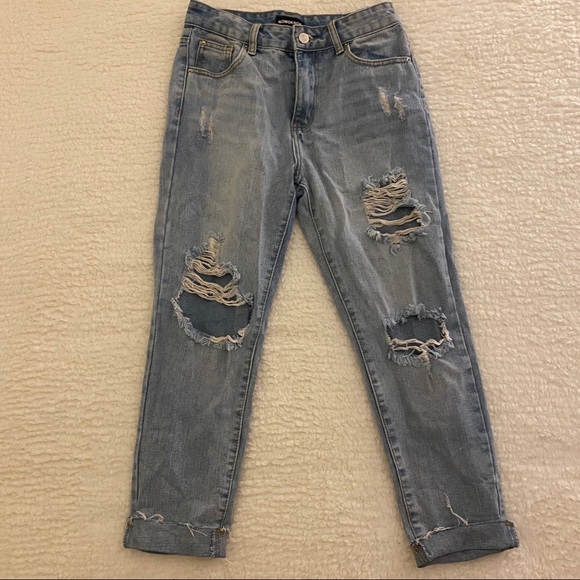 Momokrom Distressed Boyfriend Jeans - Size UK8 - Picture 1 of 3
